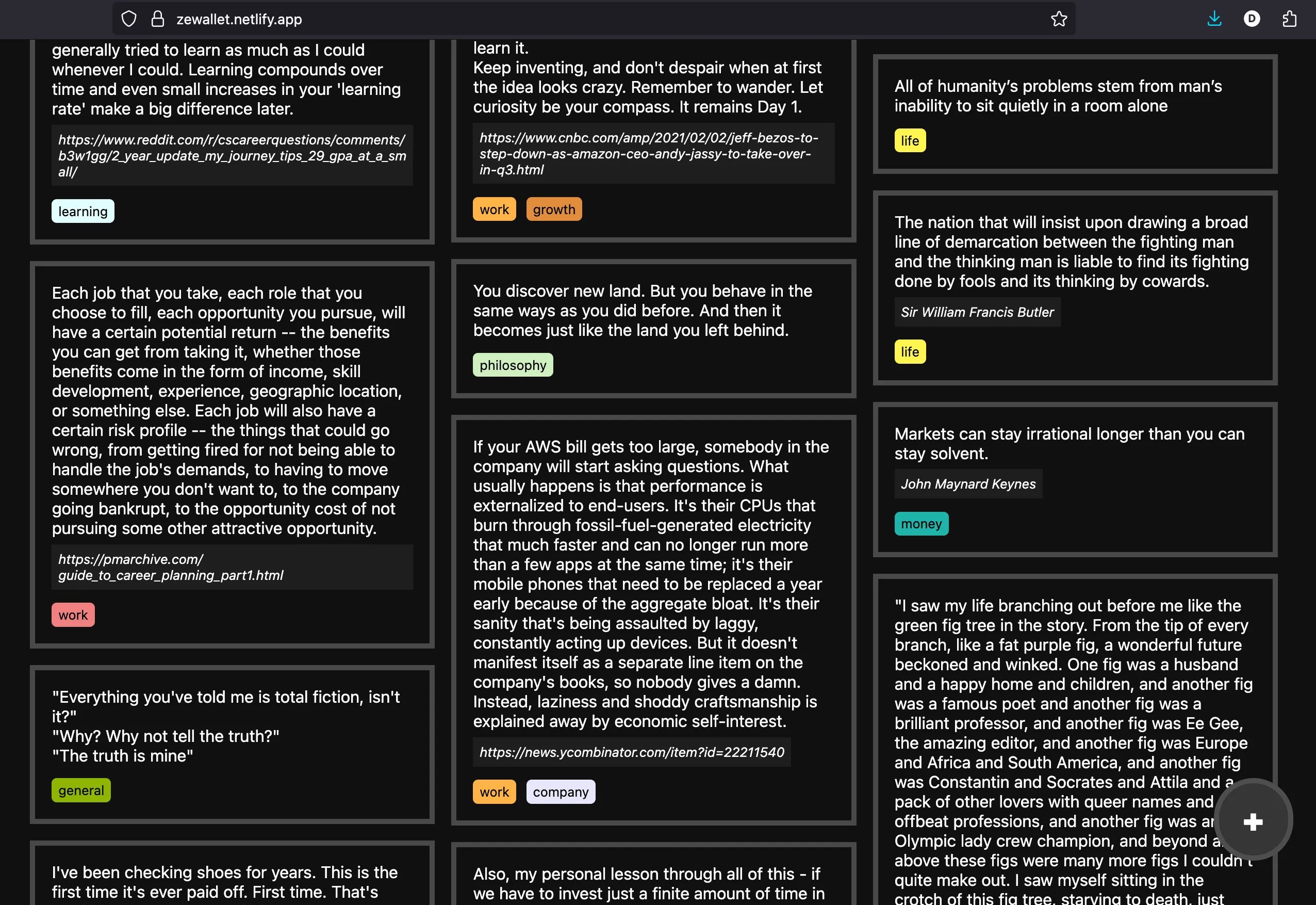 your excerpts, tagged and organized too!